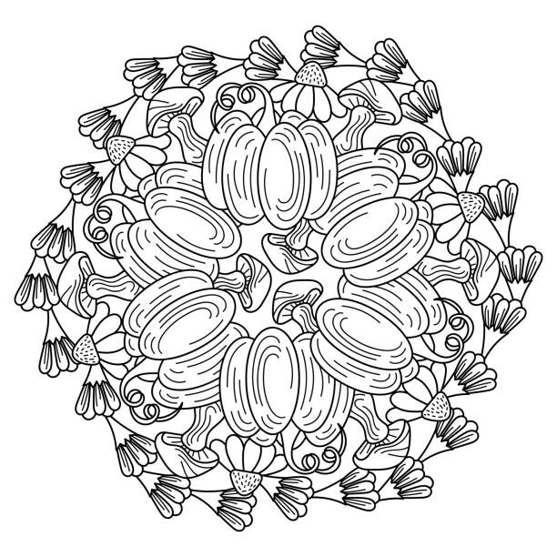 Tapet Autumn harvest Beer Fest. Mandala coloring book