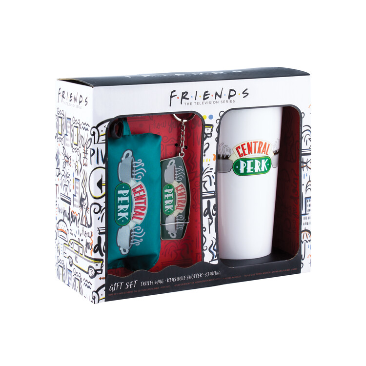 Friends Collector Bundle Central Perk 3 Piece Gift Set Mug, Crew Socks,  Keychain 