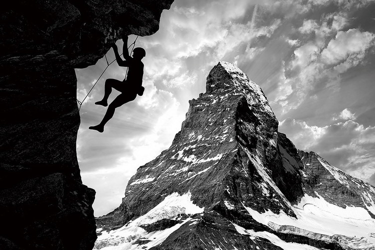 Glass Art Be Brave - Climb the Mountain