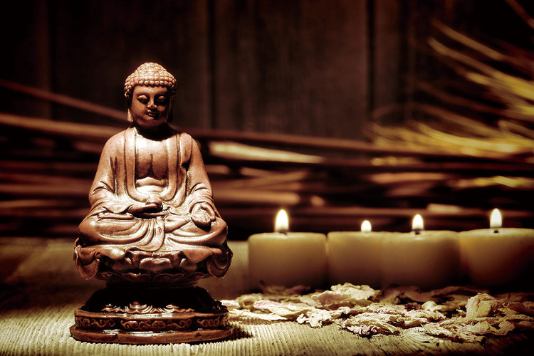 Glass Art Buddha - Candles