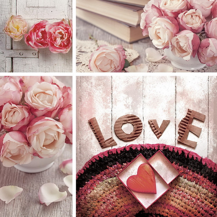 Glass Art Pink World - Love