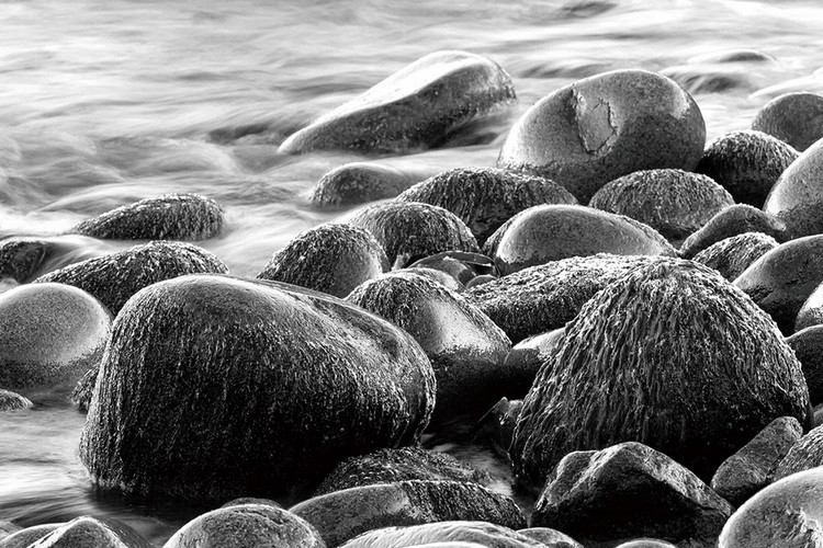 Glass Art Sea - Grey Stones
