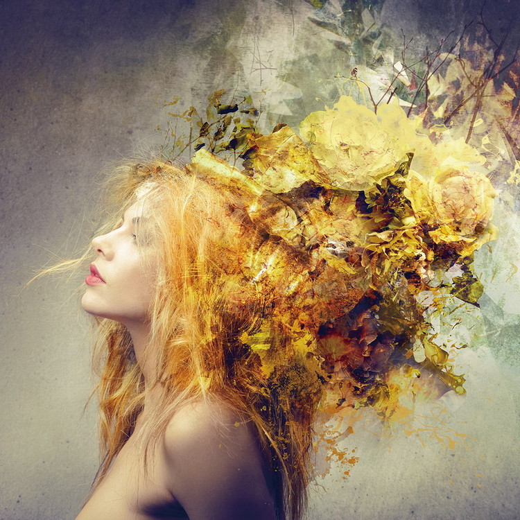 Glass Art Woman - Nature