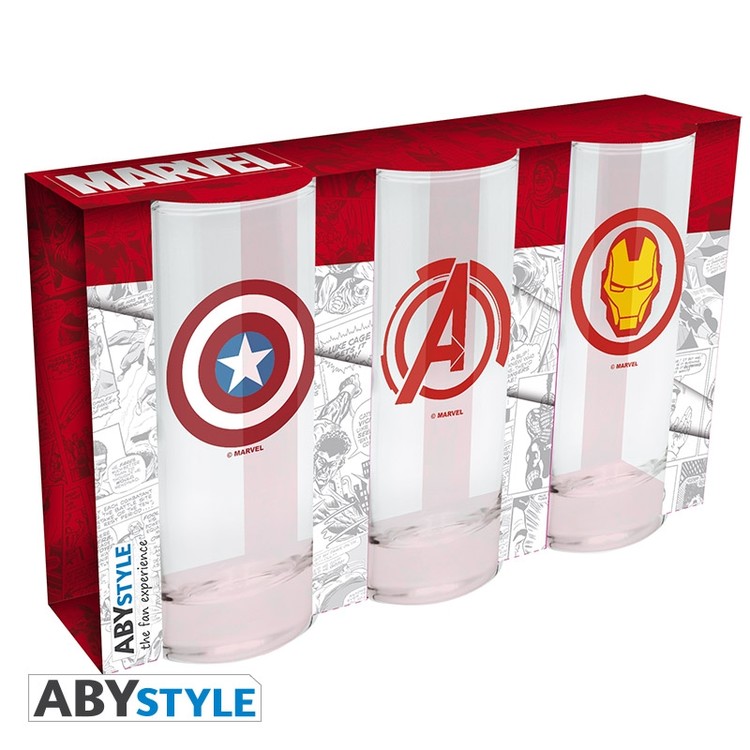 Glass Marvel - Avengers, Captain America & Iron Man
