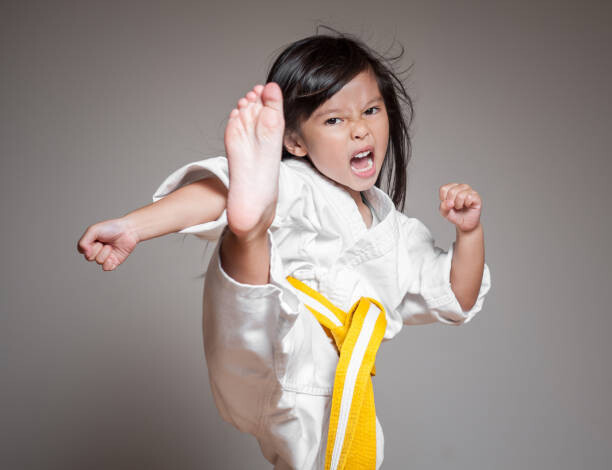 Наклейка Gold Belt Karate Pose Kick