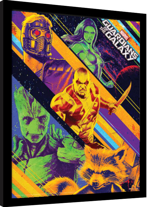 Framed poster Guardians of the Galaxy - Character Collage