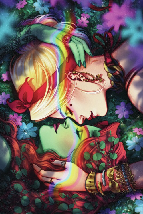 Sticker Harley Quinn and Poison Ivy - Love