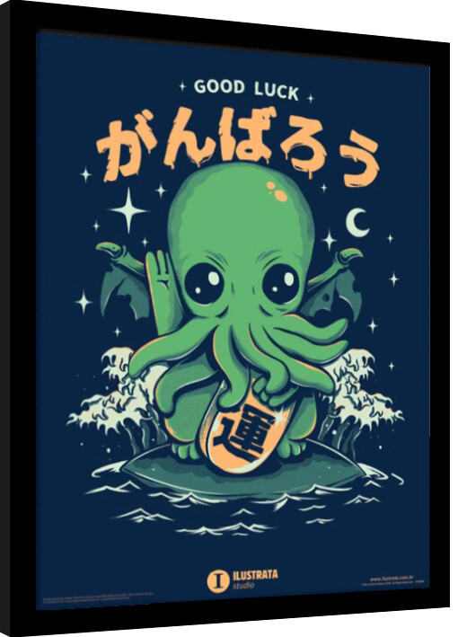 Uokvireni poster Ilustrata - Good Luck Cthulhu