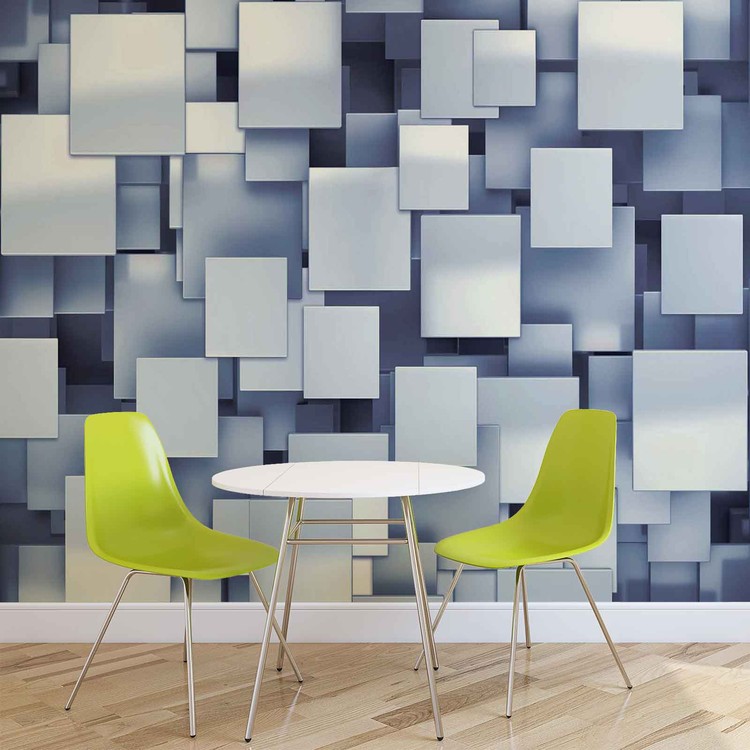 Abstract Squares Modern Blue Wall Mural Buy online at Europosters