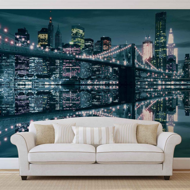 New York City Skyline Brooklyn Bridge Wall Mural Buy online at