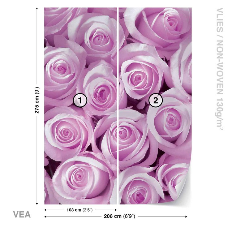 Pink Roses Wall Mural Buy online at Europosters