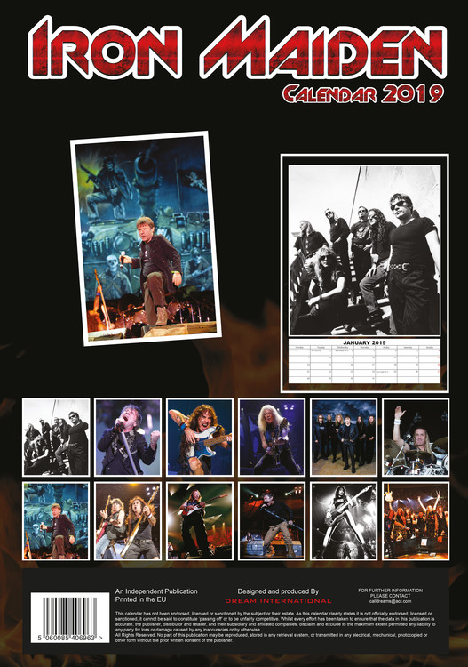 Iron Maiden Wall Calendars 2022 Large selection