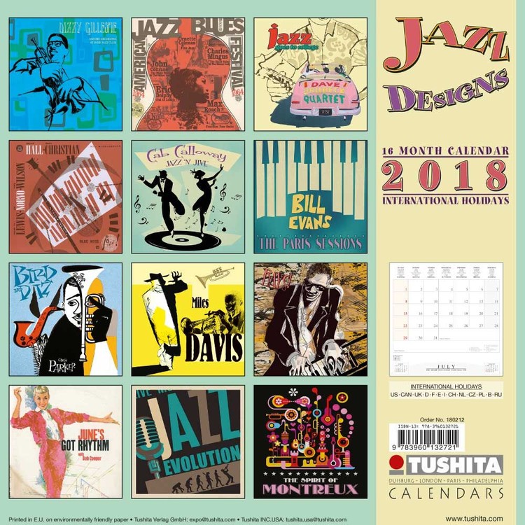 Jazz Designs Wall Calendars Large Selection