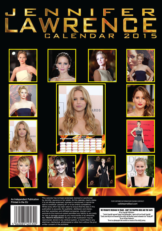 Calendar 2021 Jennifer Lawrence