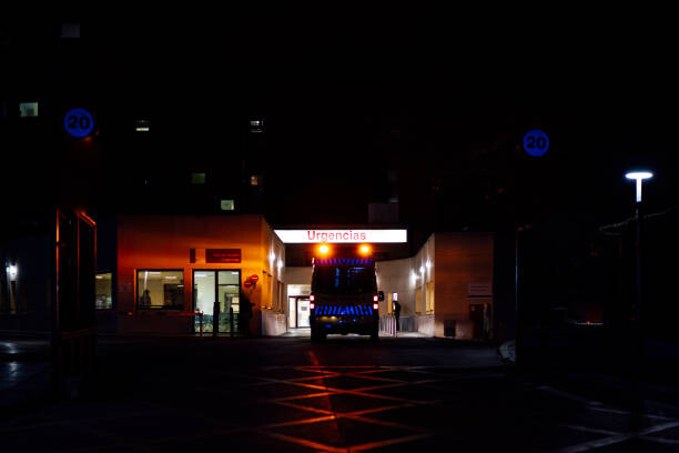 Juliste Ambulance on emergency mission at hospital,