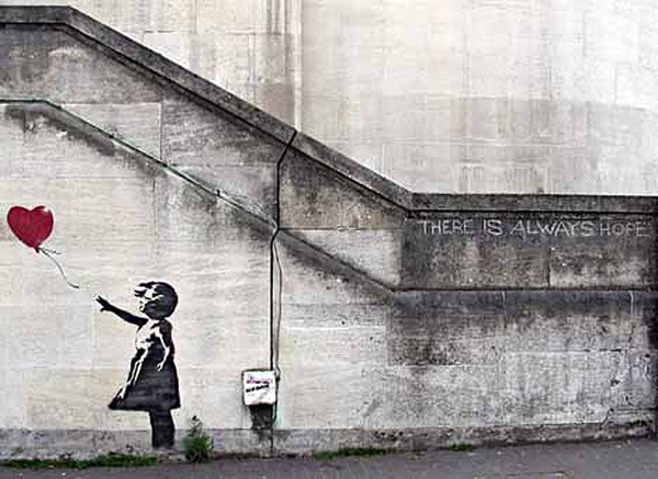 Juliste Banksy - Niña con globo