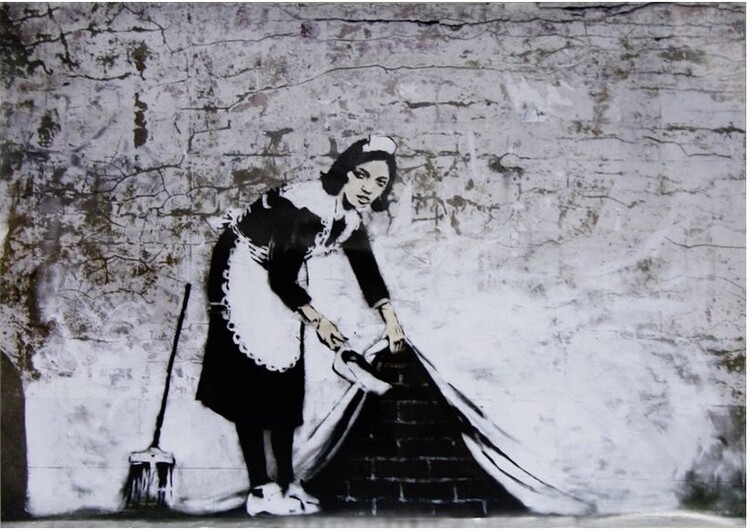 Juliste Banksy Street Art - Cleaning Maid