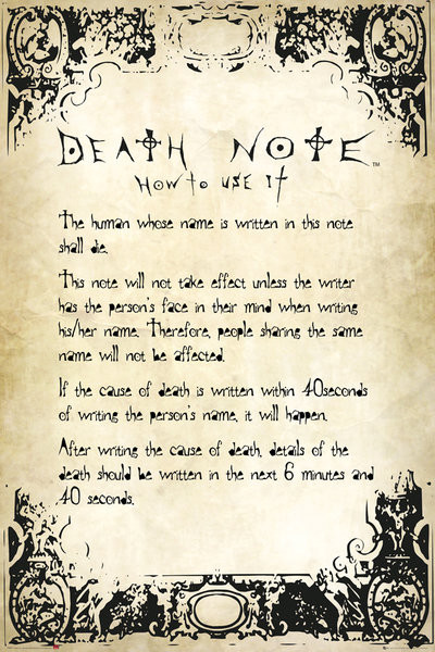 Juliste Death Note - Rules