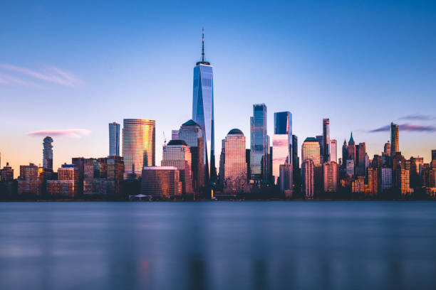 Juliste Freedom Tower and Lower Manhattan from New Jersey