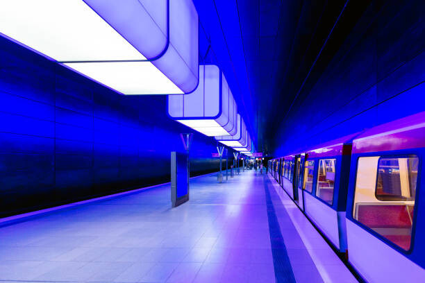 Juliste Illuminated subway station in Hamburg, Germany