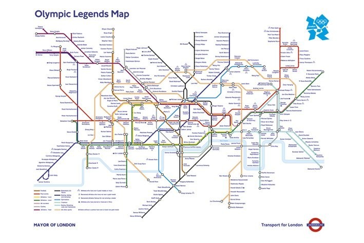 Lontoon metrokartta - Olympic Games Juliste, Poster | Tilaa netistä  Europosters