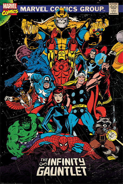 Juliste Marvel Retro - The Infinity Gauntlet