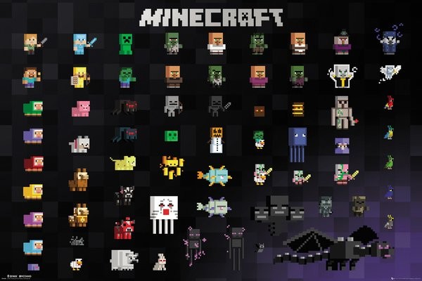 Minecraft - Pixel Sprites Juliste, Poster | Tilaa netistä Europosters