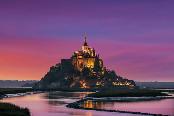 Juliste Mont Saint-Michel, Normandy, France.