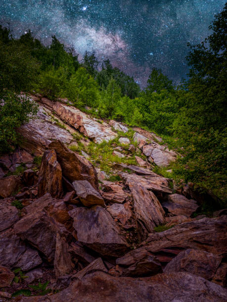 Juliste Scenic view of rocks against sky at night,Romania