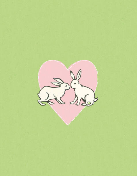 Juliste Two Rabbits in a Heart