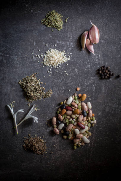 Juliste Vegetables and spices - knolling
