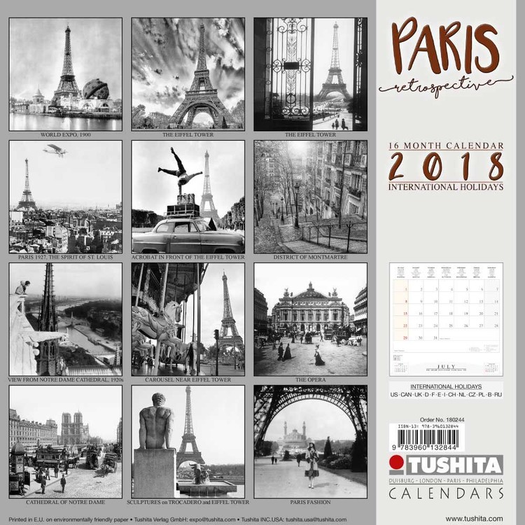 Paris Retrospective - Seinäkalenterit 2018 | Osta Europosters