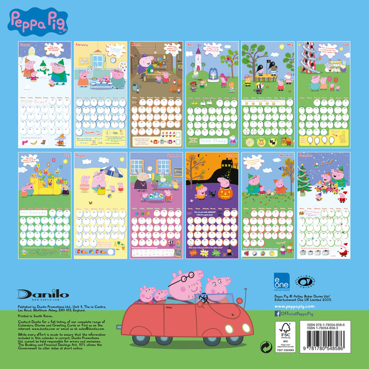 Pipsa Possu - Peppa Pig - Seinäkalenterit 2015 | Osta Europosters