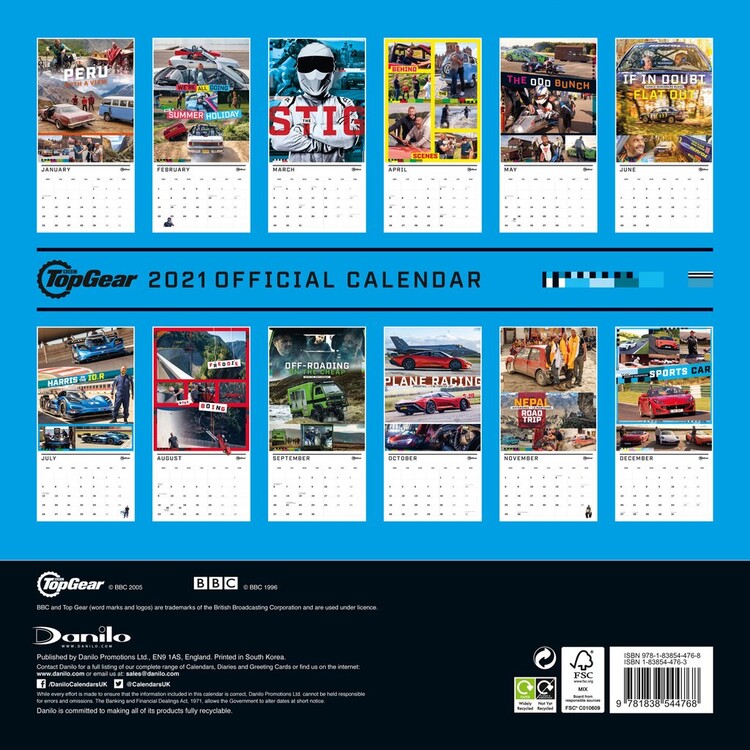 Top Gear - Seinäkalenterit 2021 | Osta Europosters