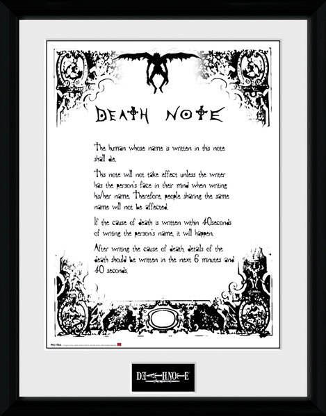 Kehystetty juliste Death Note - Death Note