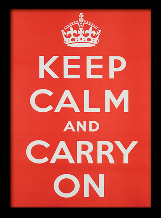 Kehystetty juliste Keep Calm and Carry On
