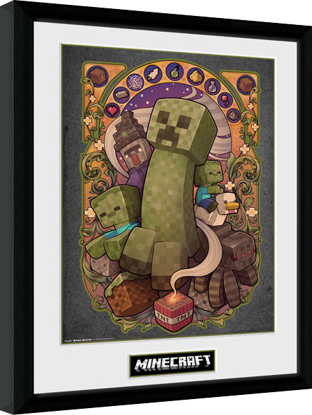 Kehystetty juliste Minecraft - Creeper Nouveau