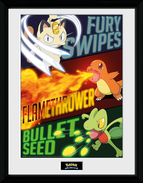 Pokemon - Moves Kehystetty juliste