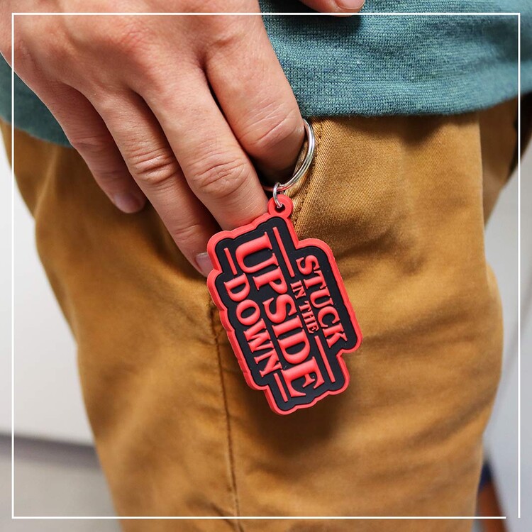 #122931 Stuck In The Upside Down Keychain Keyring Stranger Things 2x2in 