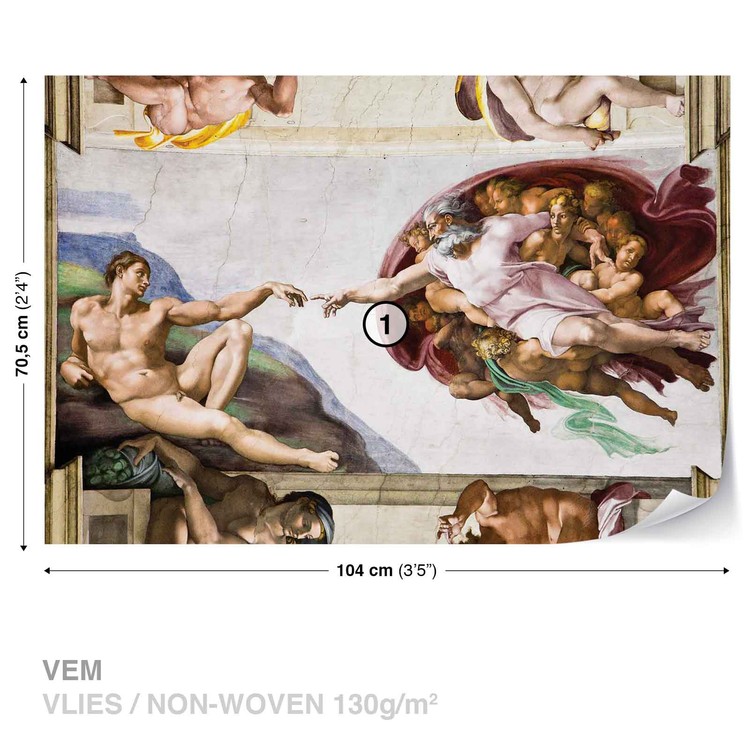Creation Adam Art Michelangelo Valokuvatapetti
