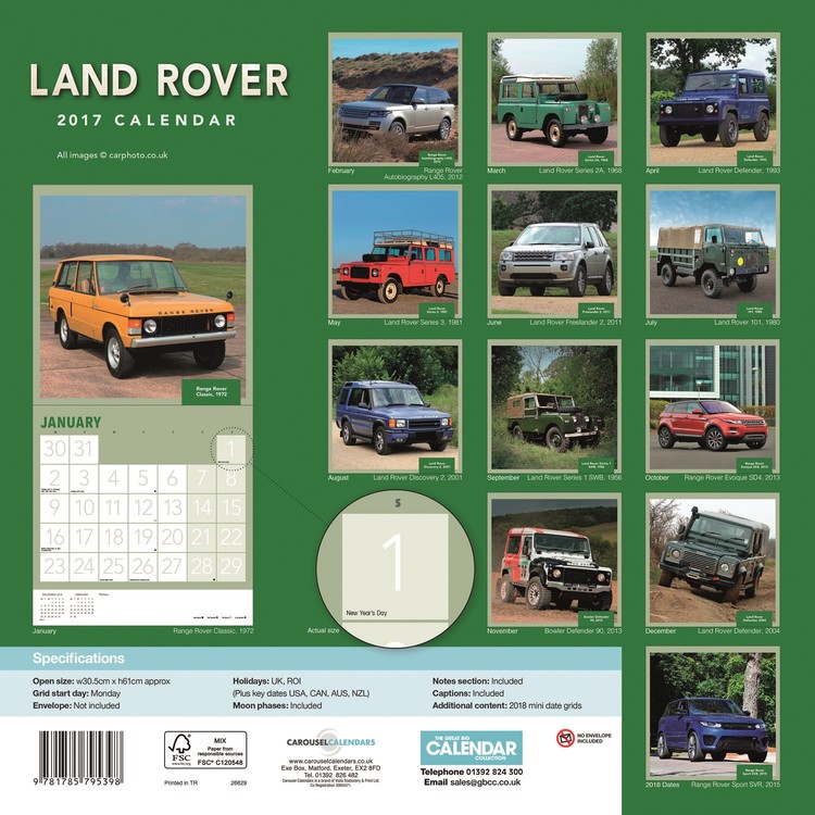 Calendar 2021 Land Rover