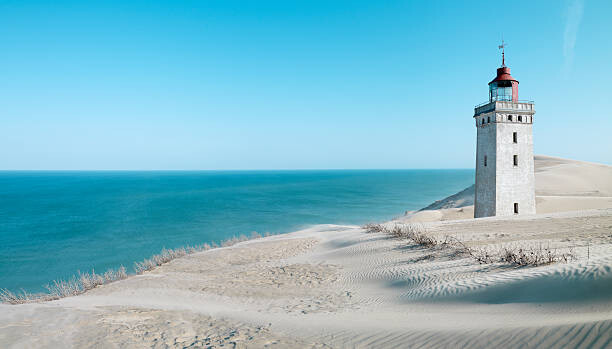 Naljepnica Lighthouse on a sand dune, Rubjerg