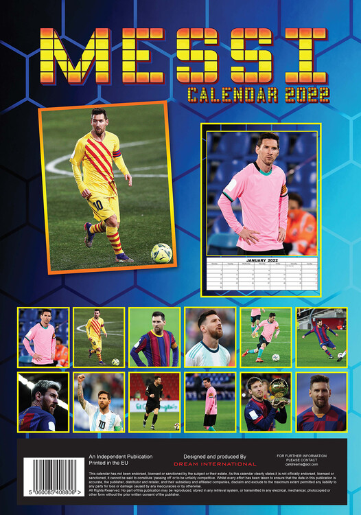 Lionel Messi Wall Calendars 2022 Large Selection