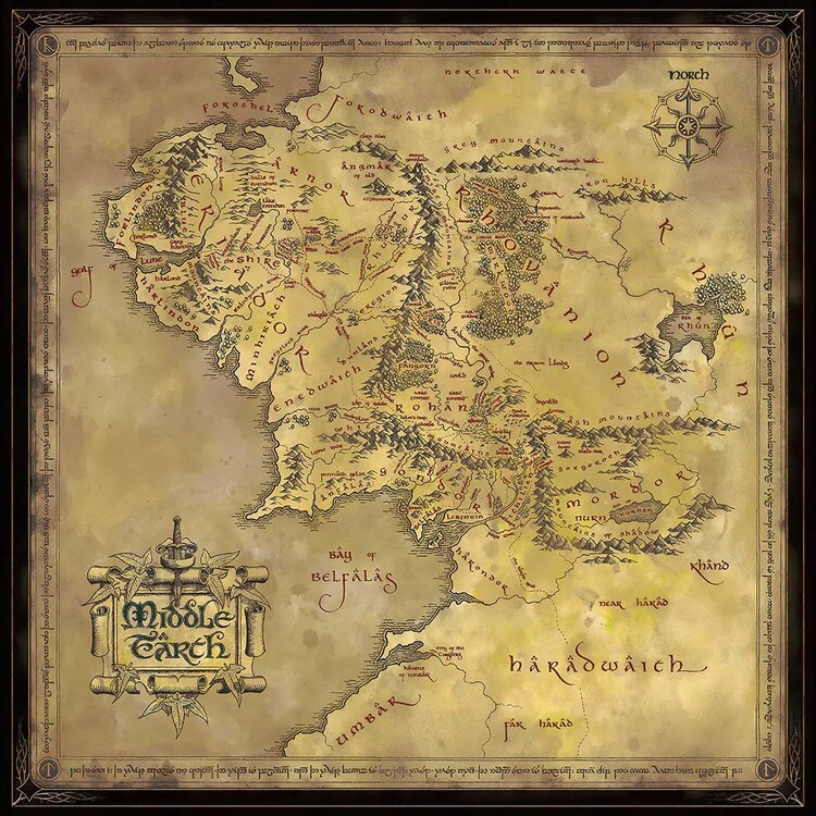 Lord of the Rings Cloth Map | Mapa da terra média, Terra média, O senhor  dos anéis