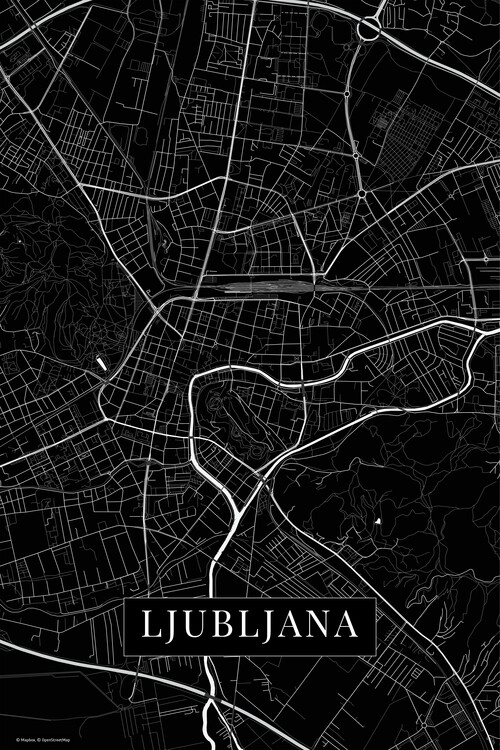 Stenska nalepka Lubljana black