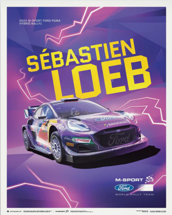 Art Print M-Sport - Ford Puma Hybrid Rally1 - Sébastien Loeb - 2022