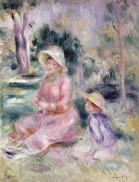 Αυτοκόλλητο Madame Renoir and her son Pierre, 1890