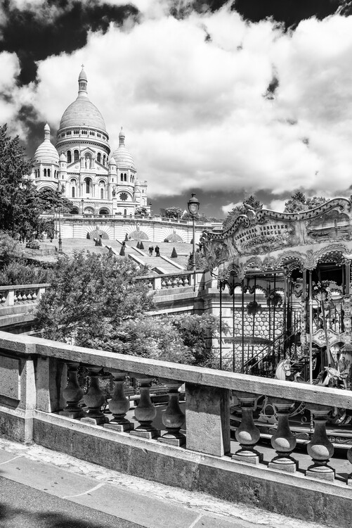 Arte Fotográfica Black Montmartre - Carousel Sacré-Coeur