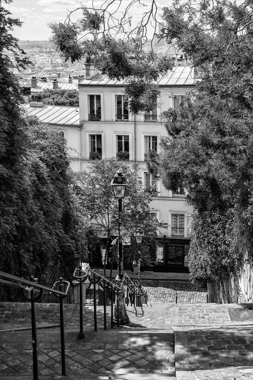 Art Photography Black Montmartre - Iconic Stairs