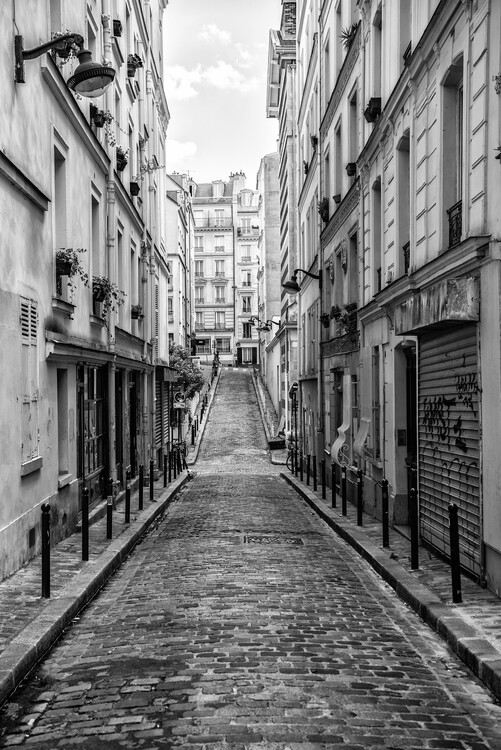 Canvas Print Black Montmartre - Montmartre Street View